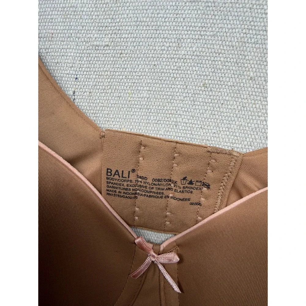 Bali One Smooth U Lift Underwire‎ Bra 34DD Tan DF0082 Convertible Straps NWT